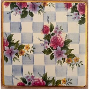 Vintage MacKenzie-Childs Morning Glory Trivet Cork Back
